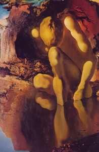 Dali, Métamorphose de Narcisse (partie gauche)